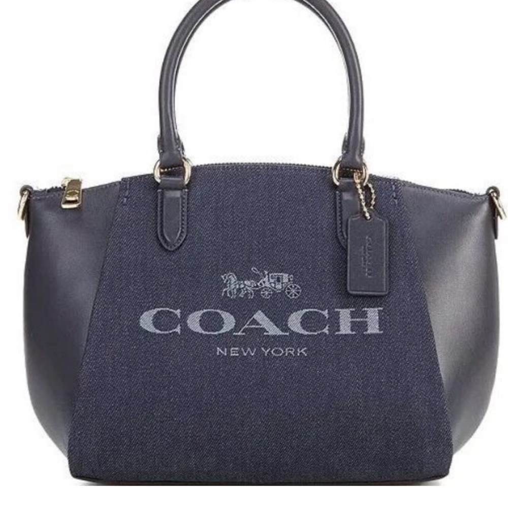 Coach Denim and Leather Elise Satchel - Picture 4 of 9